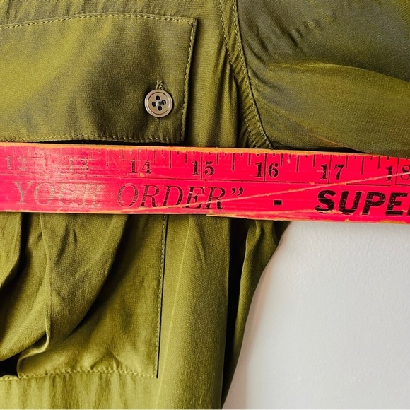 Elizabeth and James Silk Olive Utility Shirt - PRICE DROP - Picture 12 of 12